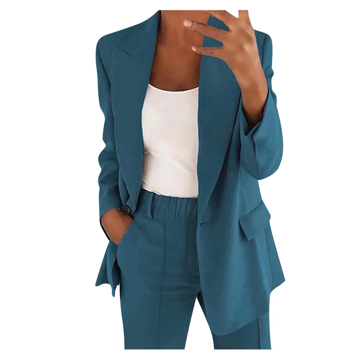 2 Piece Suit Sets for Women/ 2 Piece Blazer Sets Women Trendy Business Casual Pant Suit Set Dressy Pants Suits Work Two Piece Sets for Women Blue
