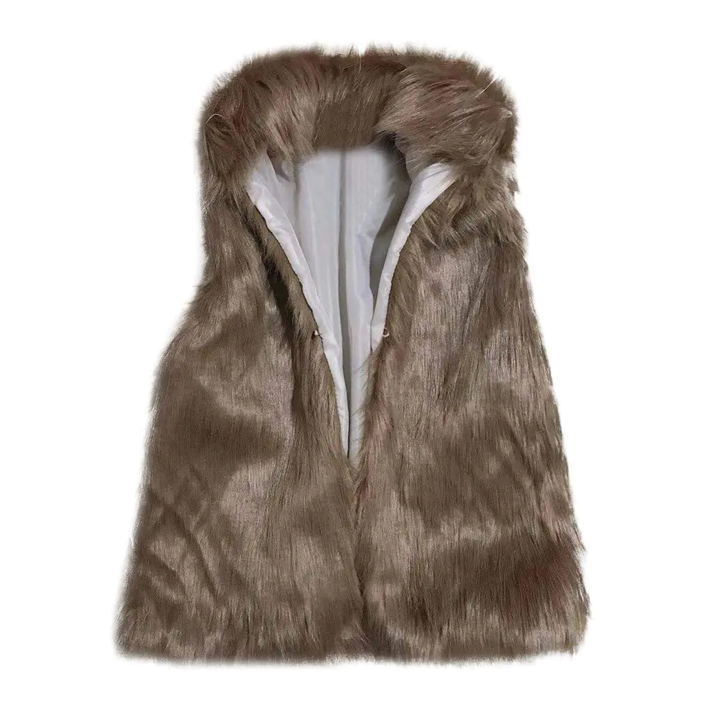Women Loose Sleeveless Faux Fur Vest