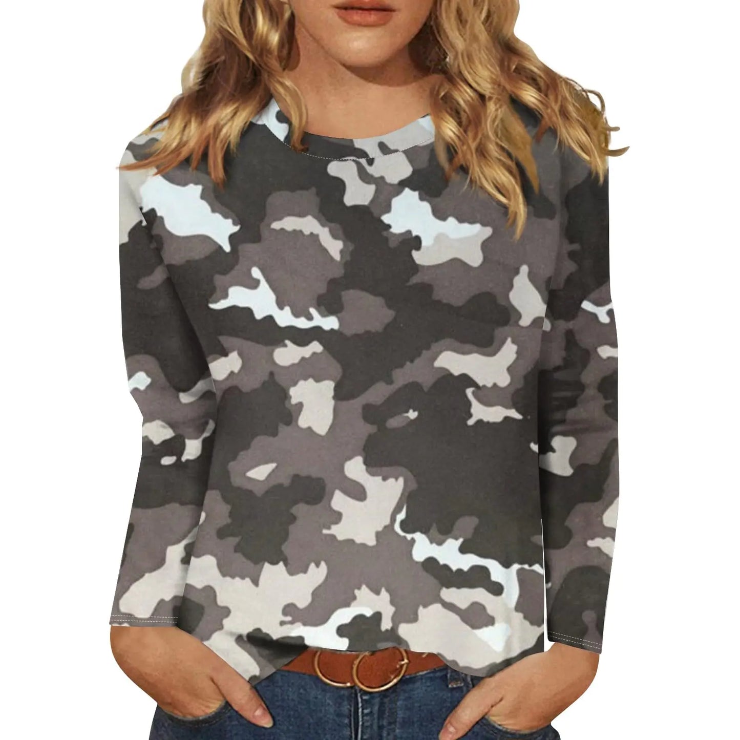 Women’s Camouflage Long Sleeve Top