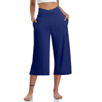 Women Capri Pants Sweatpants Blue