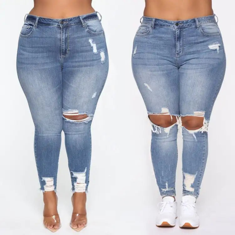 Ripped Stretch Jeans for Women