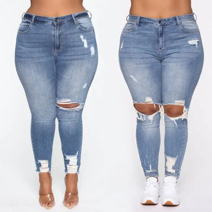 Ripped Stretch Jeans for Women