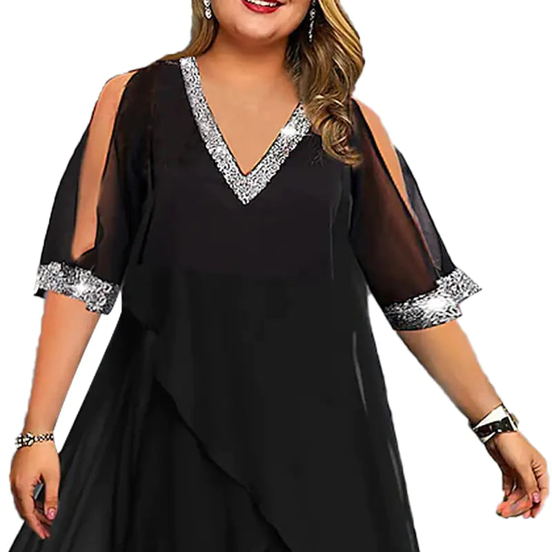 Women Off-Shoulder Sequin Summer Dress