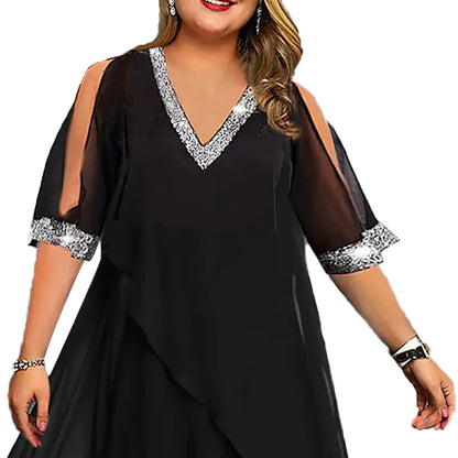 Women Off-Shoulder Sequin Summer Dress