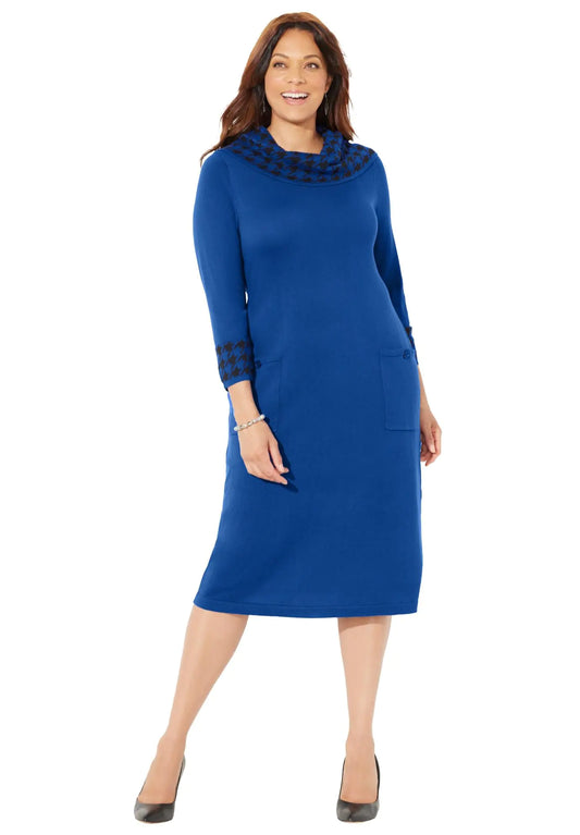 Catherines Women's Cowl Neck Sweater Dress