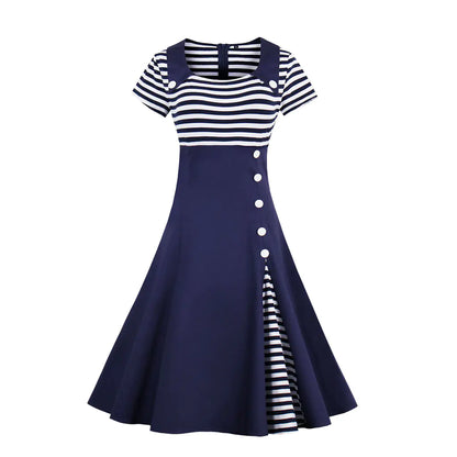 Women's Retro Striped Dress