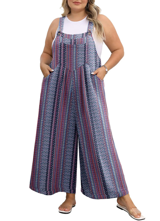 Women’s Wide Leg Striped Jumpsuit