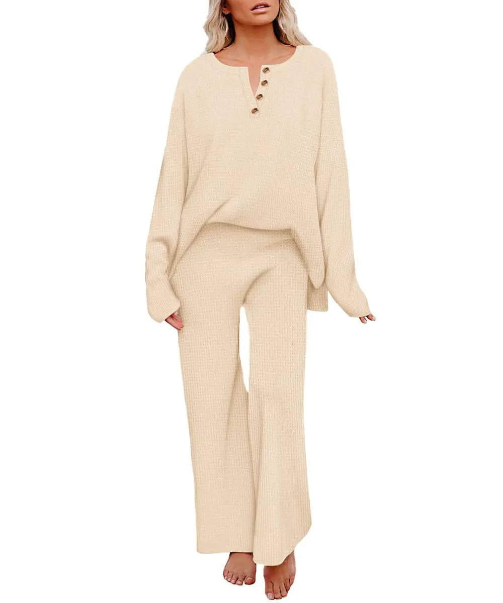 RITERA Women 2 Piece Waffle Sweater Outfit