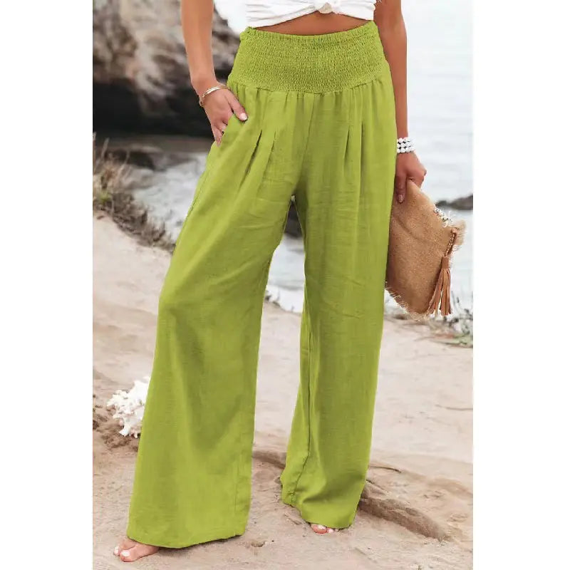 Women's High Rise Wide Leg Pants with Pockets
