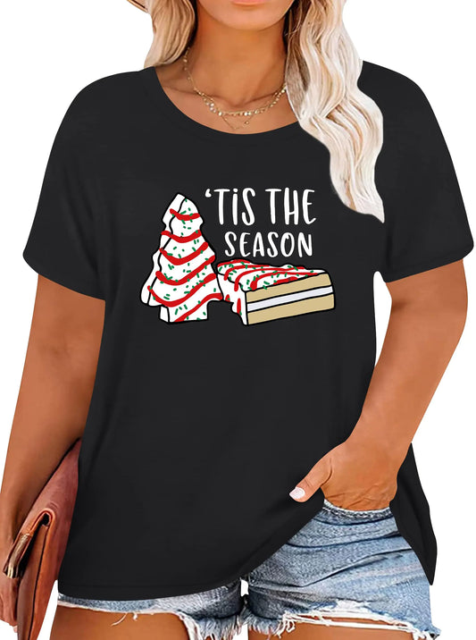 Women Season Christmas T-shirt Xmas Tees Merry Christmas Tops