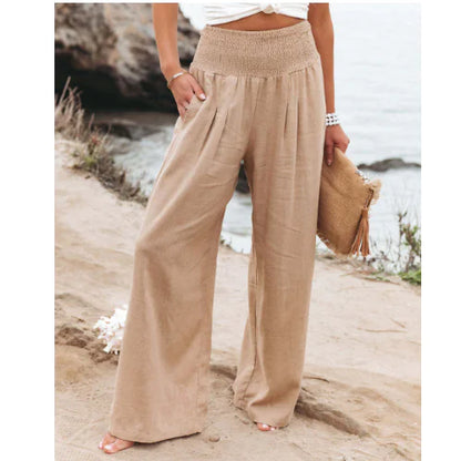 Women's High Rise Wide Leg Pants with Pockets