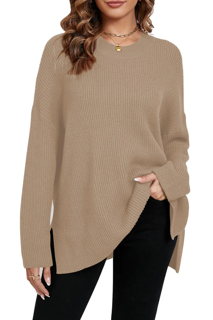 Women’s Tunic Oversized Sweaters for Women Tan