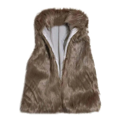 Women Loose Sleeveless Faux Fur Vest