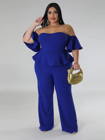 Women Off Shoulder Ruffled Jumpsuit