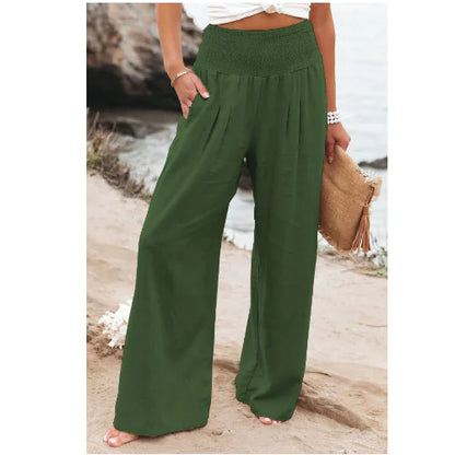 Women's High Rise Wide Leg Pants with Pockets