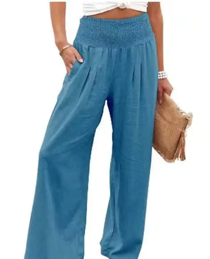 Women's High Rise Wide Leg Pants with Pockets