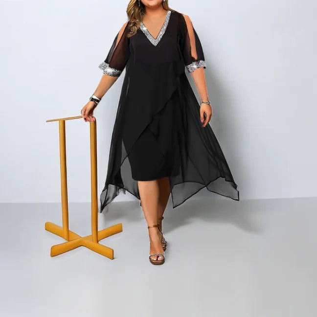 Women Off-Shoulder Sequin Summer Dress