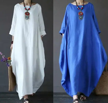 Women Loose Round Neck Long Dress