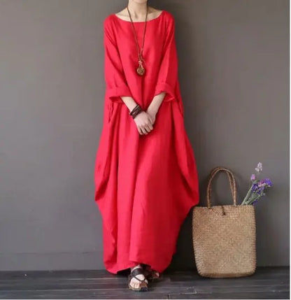 Women Loose Round Neck Long Dress