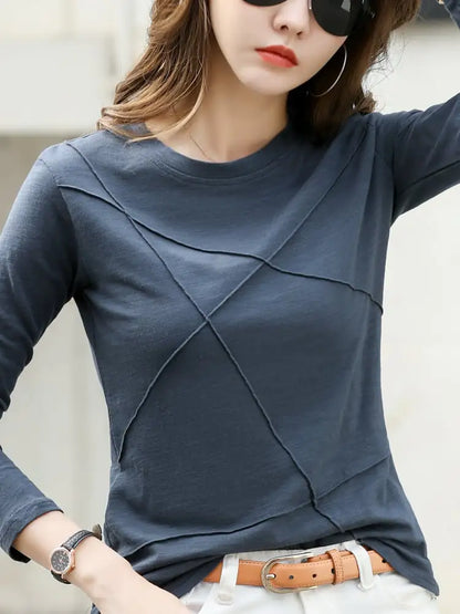 Women's Long-Sleeved Cotton T-shirt