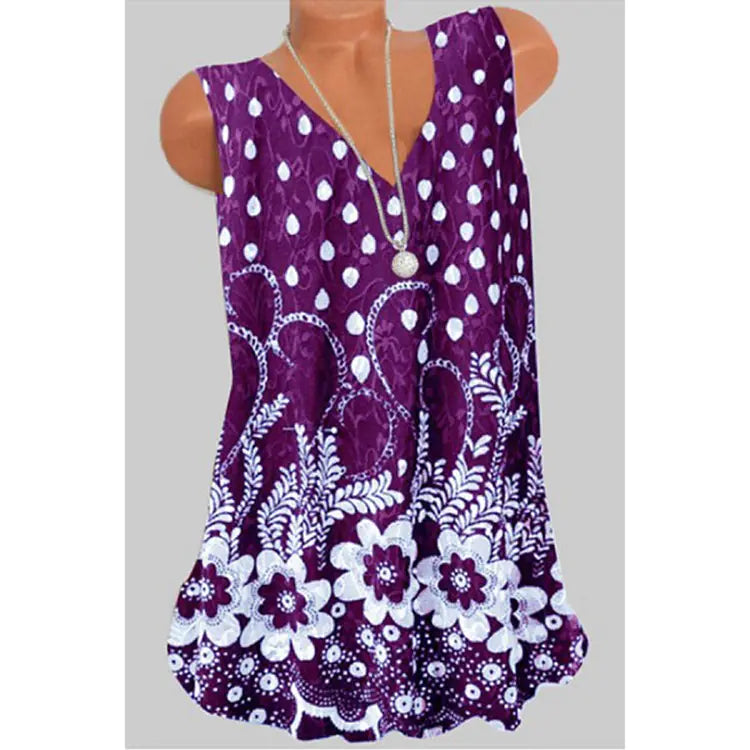 Women Printed Sleeveless Blouse