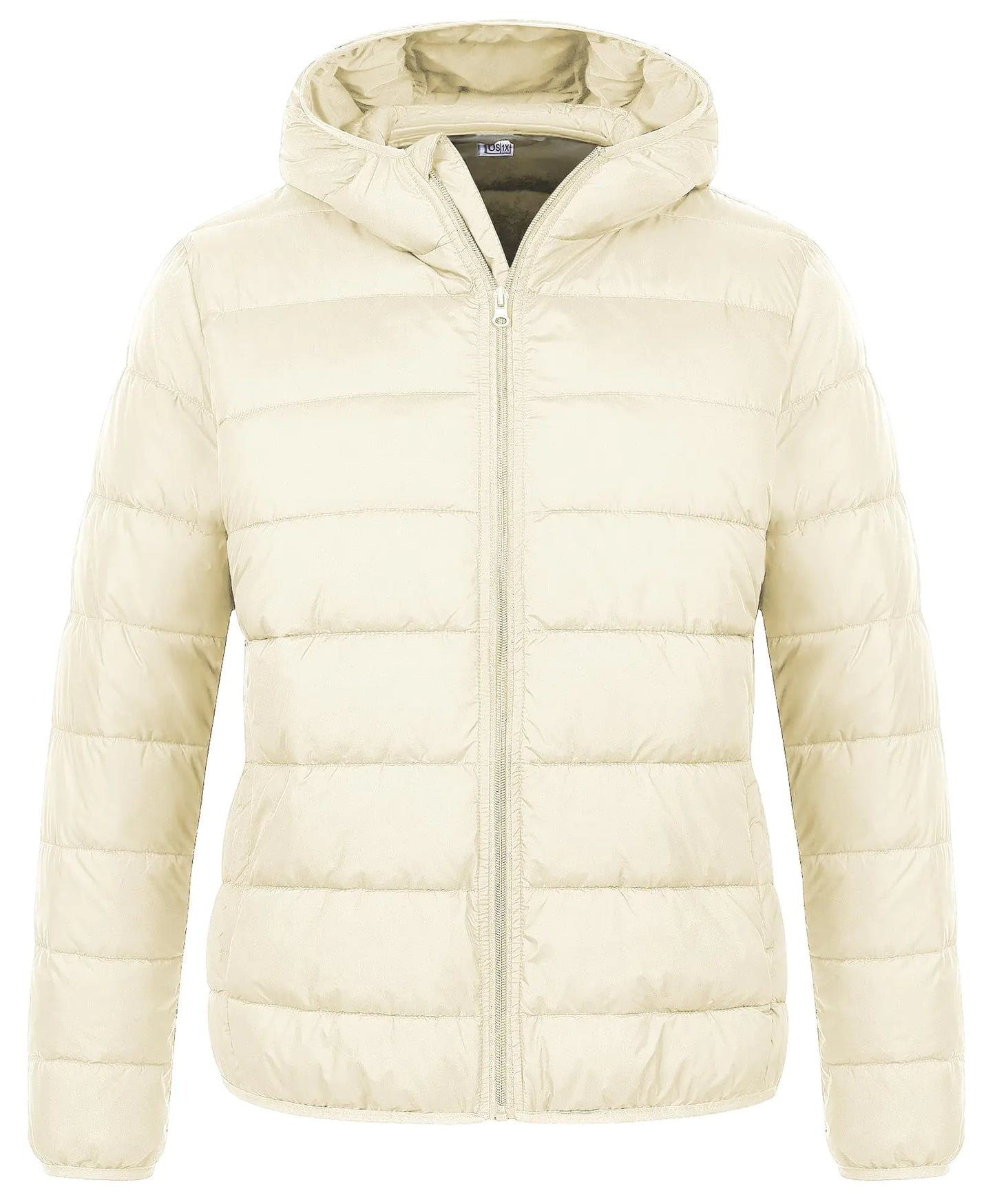 Puffer Puffy Women’s Lightweight Jacket Packable Hooded White