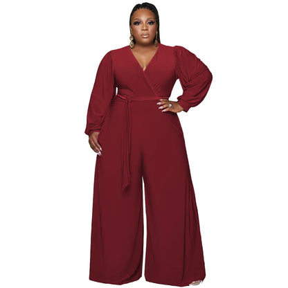 Women High Waist Wide Leg Jumpsuit