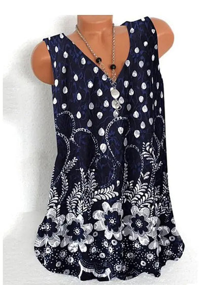 Women Printed Sleeveless Blouse