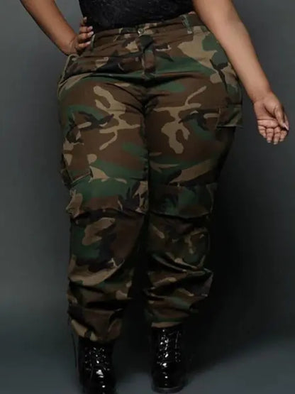 Women Camouflage Cargo Jogging Trousers