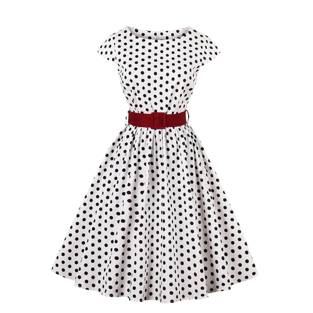 Women Polka Dot Midi Dress