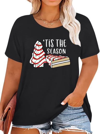 Women Season Christmas T-shirt Xmas Tees Merry Christmas Tops