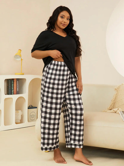 Women's Pajamas Set with Love Print Pants