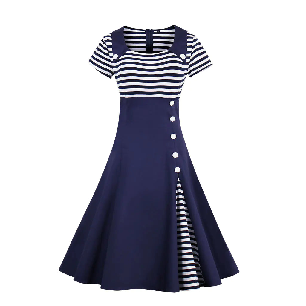 Women's Retro Striped Dress