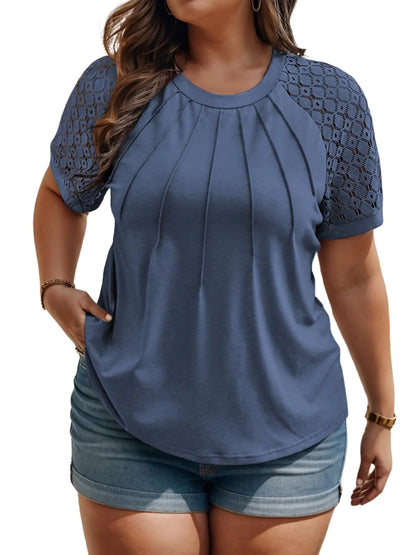 Women Raglan Loose Fit Tunics Shirts Navy Blue