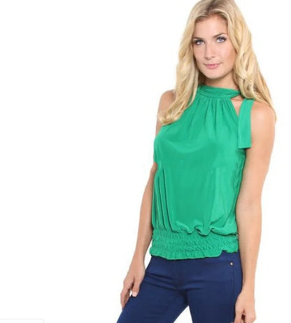Women Sleeveless Stylish Halter Top Blouse