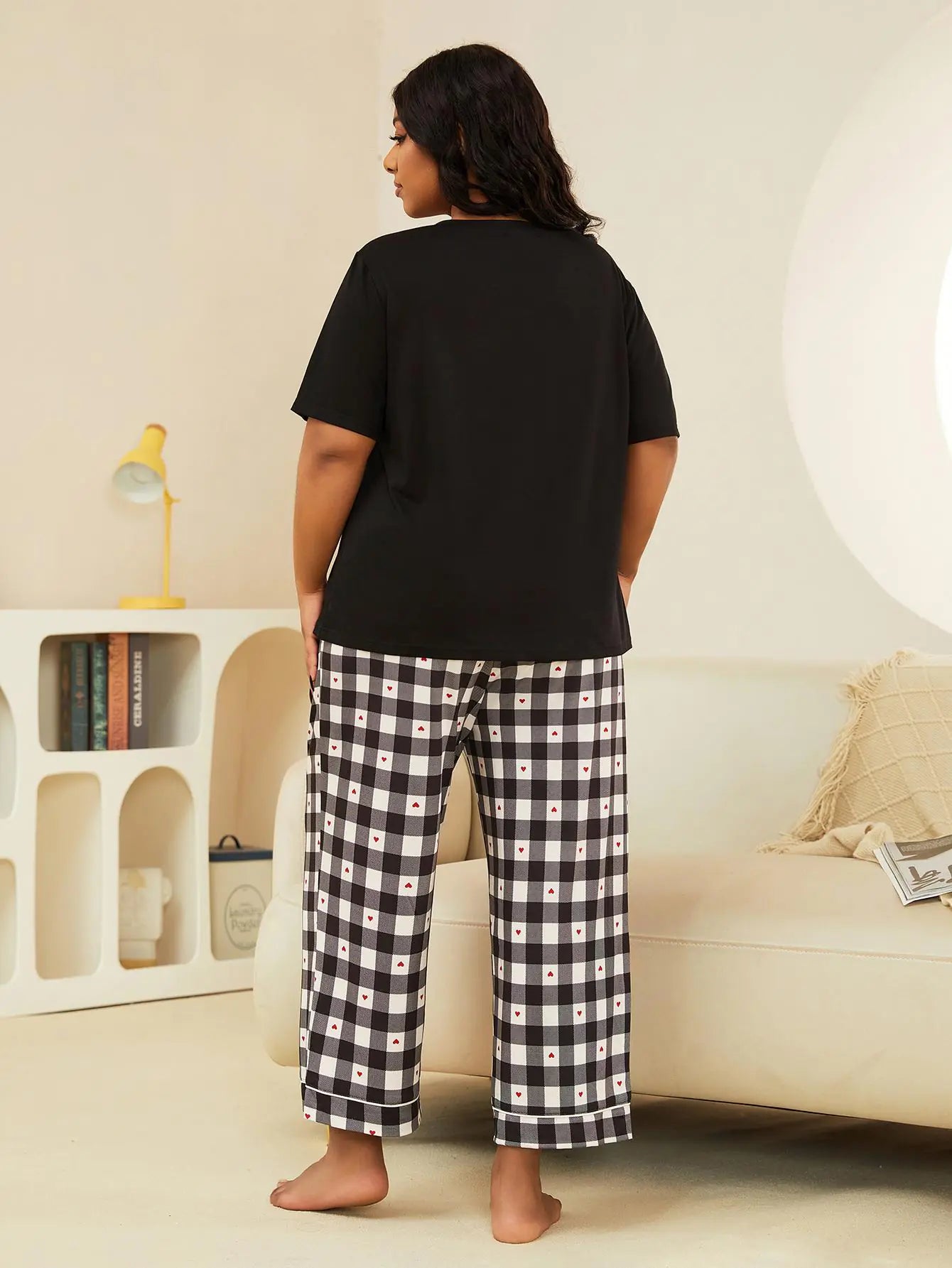 Women's Pajamas Set with Love Print Pants