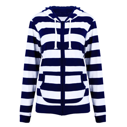 Women Long Sleeve Striped Sweatshirt
