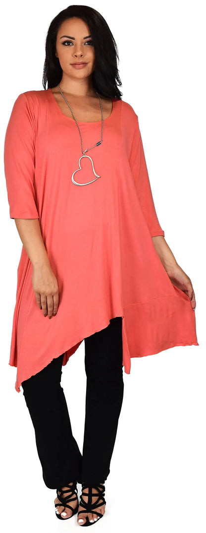Women Asymmetrical Long Tunic Shirt Dress Top