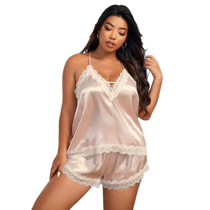 Satin Cami Top and Shorts Pajama Set