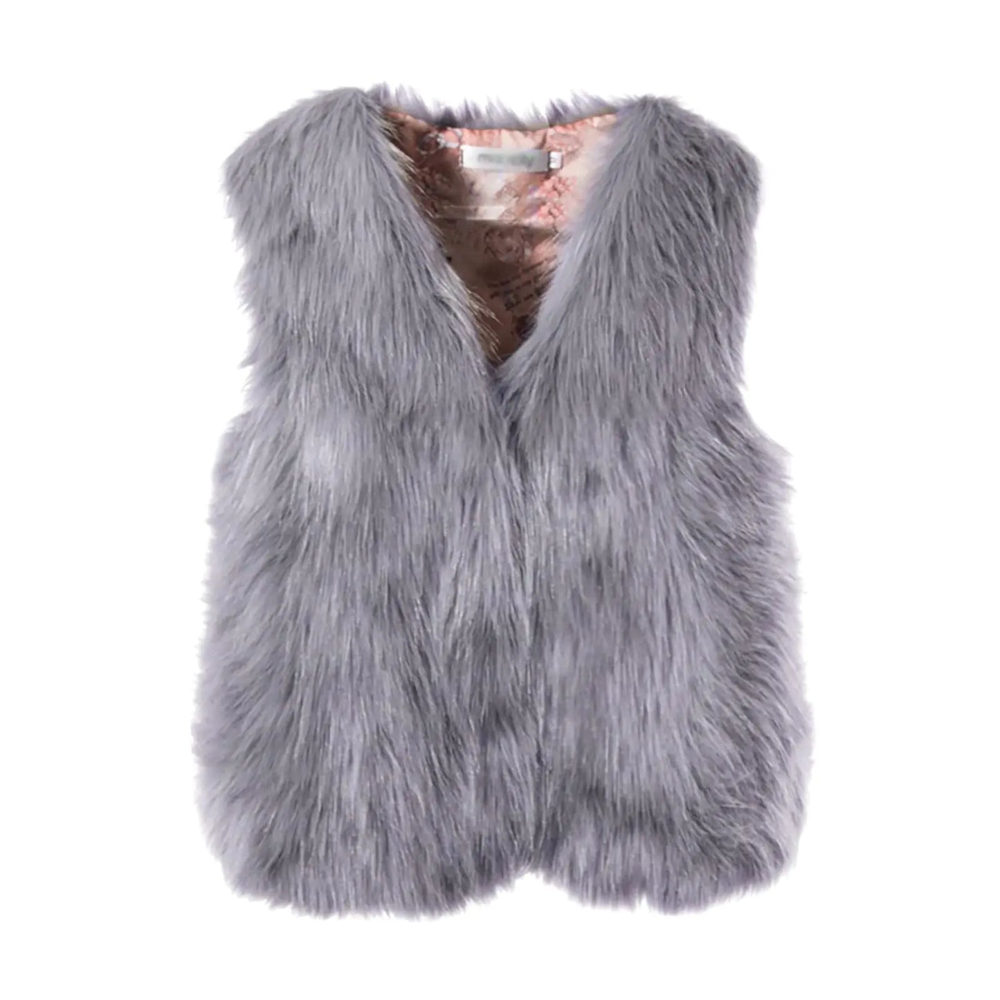 COTECRAM Women Dressy Sleeveless Fleece Jacket with Faux Fur