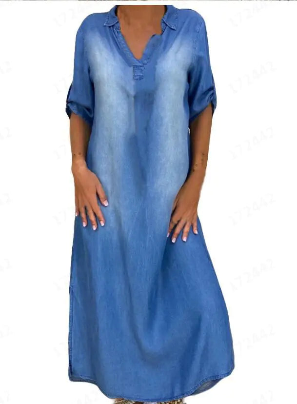 Women Denim Washed Dress