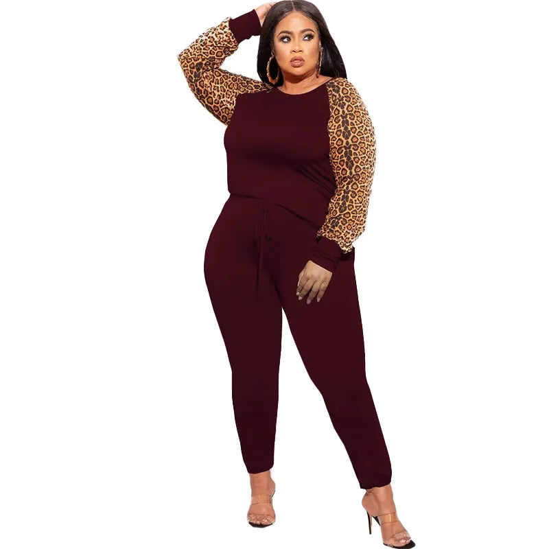 2-Piece Leopard Print Outfit for Women