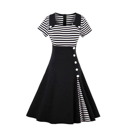 Women's Retro Striped Dress
