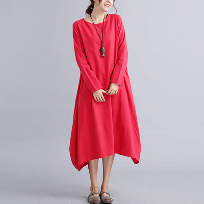 Women Cotton-Linen Dress