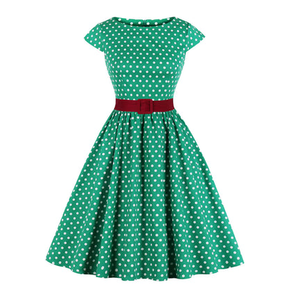 Women Polka Dot Midi Dress