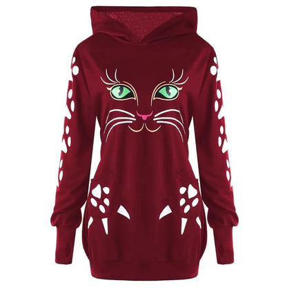 Cat Graphic Hoodie for Women