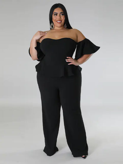 Women Off Shoulder Ruffled Jumpsuit