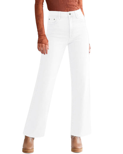 Women’s Stretchy High Waters Cropped Wide Leg Jeans Pants