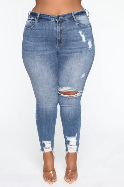 Ripped Stretch Jeans for Women