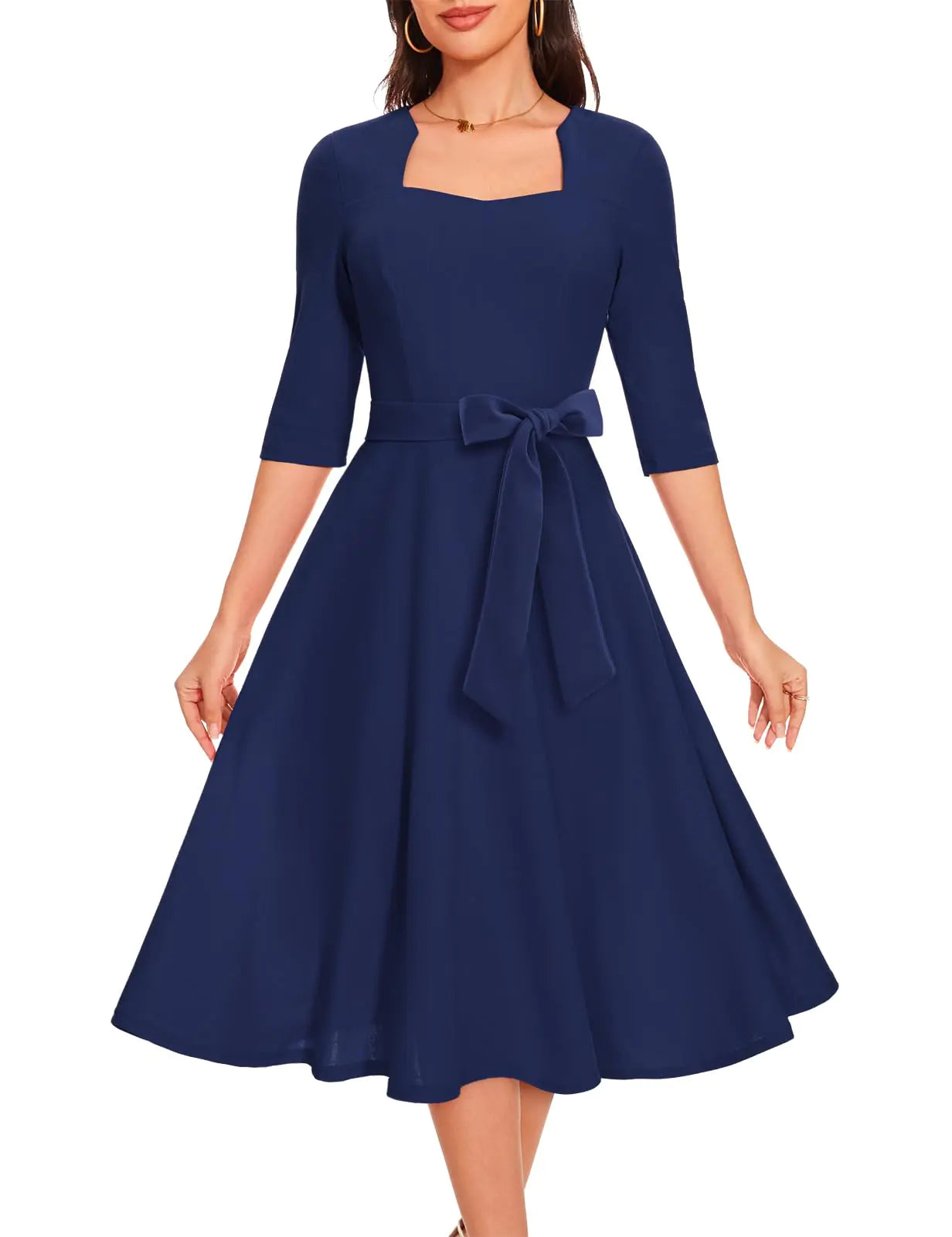 Women Elegant Cocktail Dress Navy